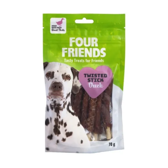 FourFriends Dog Twisted Stick Duck 12,5 cm 7 st