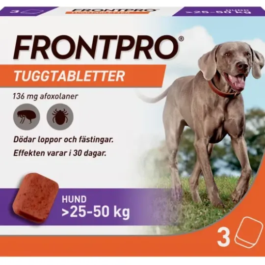 FRONTPRO Tuggtabletter Hund XL >25-50 kg 3 st 136 mg