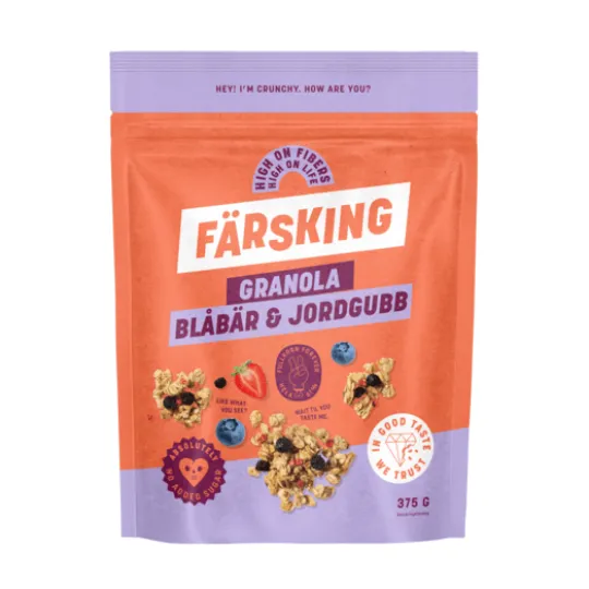 Färsking Granola Blåbär Jordgubb 375 g