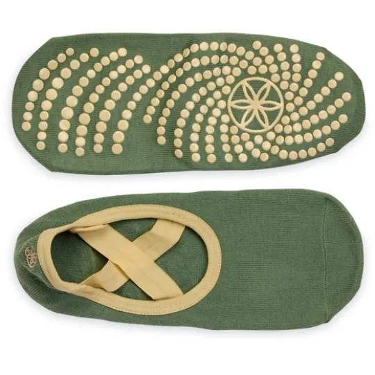 Gaiam Grippy Yoga Barre Socks Olive Haze One Size