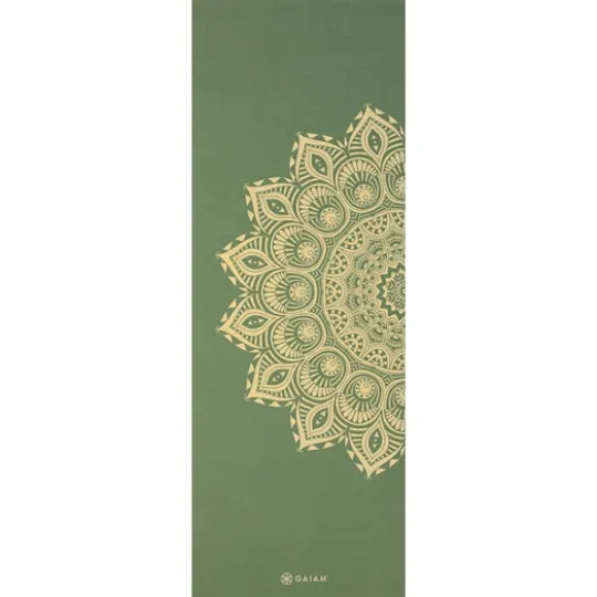 Gaiam Olive Haze Mandala Yoga Mat Printed 6 mm