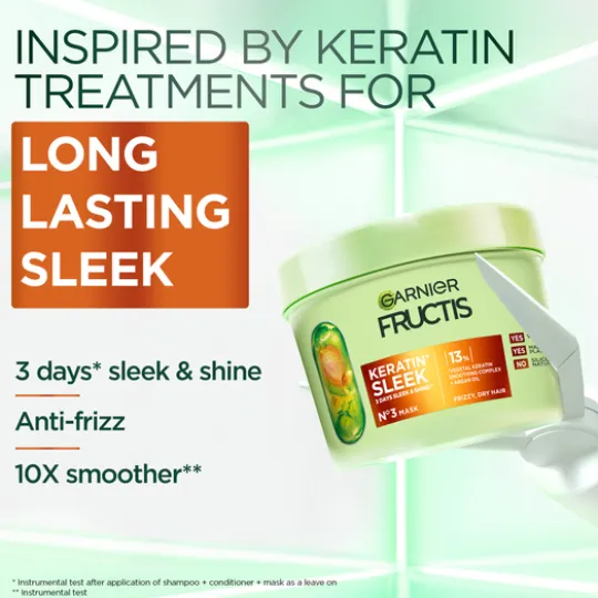 Garnier Fructis Keratin Sleek Hårinpacking 370 ml