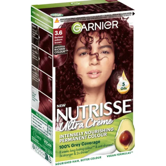 Garnier Nutrisse Ultra Créme Permanent Hårfärg 3.6 Darkest Auburn Brown
