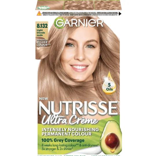 Garnier Nutrisse Ultra Créme Permanent Hårfärg 8.132 Light Blonde Nude