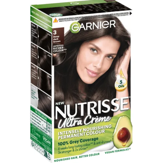 Garnier Nutrisse Ultra Créme Permanent Hårfärg 3 Deep Dark Brown