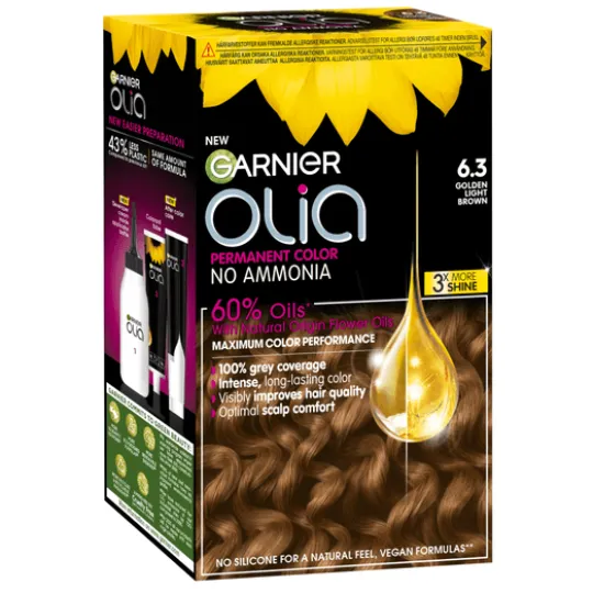Garnier Olia Permanent Hårfärg 6.3 Golden Light Brown