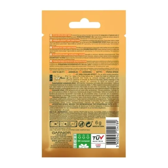 Garnier Skin Active Moisture Bomb Eye Tissue Mask Orange Juice & Hyaluronic Acid