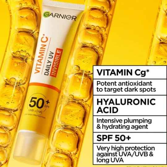 Garnier Vitamin C* Glow-Boosting Daily UV-Fluid SPF50+ Invisible 40 ml