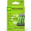 GP Batteries Recharge Batteriladdare inkl. 2 st AA & 2 st AAA-batterier