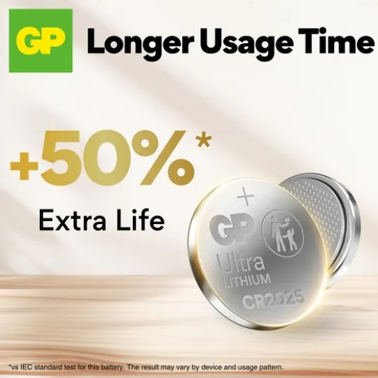 GP Batteries Ultra Litium Knappcell CR2025 4 st