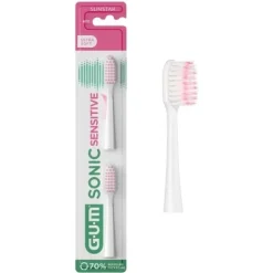 GUM Sonic Sensitive Batteritandborste Refill Extra Soft Vit 2 st
