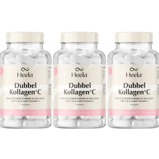 Heela Dubbel Kollagen + C (TYP 1 & 3) 90 kapslar 3-pack