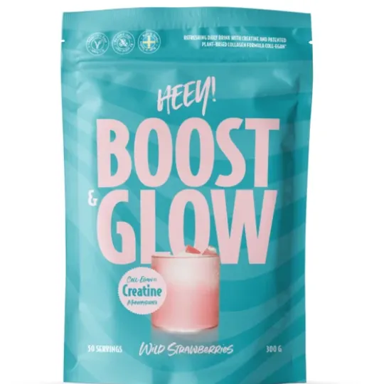 Heey! Boost & Glow Kreatin + Coll-egan Smultron 300 g