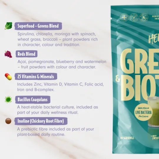 Heey! Greens & Biotics Superfood + Probiotika Tropical 300 g