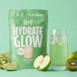 Heey! Hydrate & Glow Elektrolyter + Coll-egan Grönt Äpple & Kiwi 240 g
