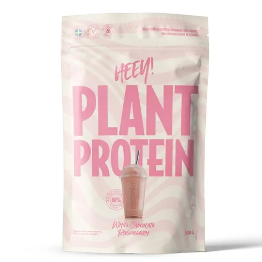 Heey! Veganskt Protein Vit Choklad Hallon 500 g