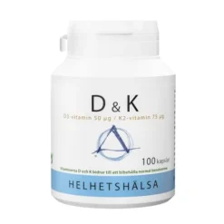 Helhetshälsa D & K-vitamin (D3 50/K2 75) 100 kapslar