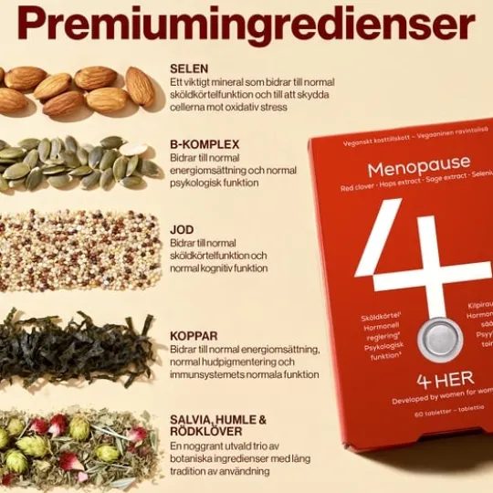 4HER Menopause 60 tabletter – Utvecklad för kvinnor 45+