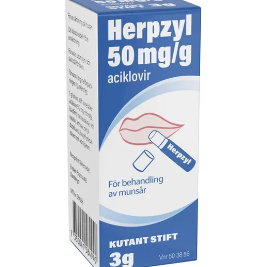 Herpzyl Aciklovir Stift mot Munsår 50 mg/g 3 g