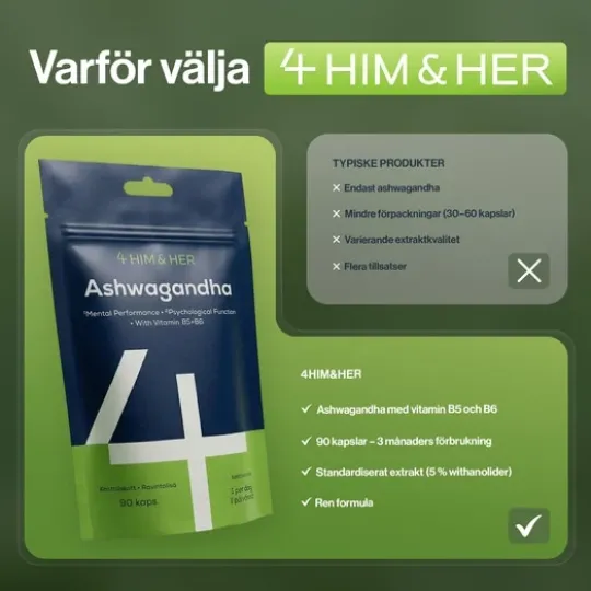 4HIM&HER Ashwagandha & B-vitaminer 90 kapslar