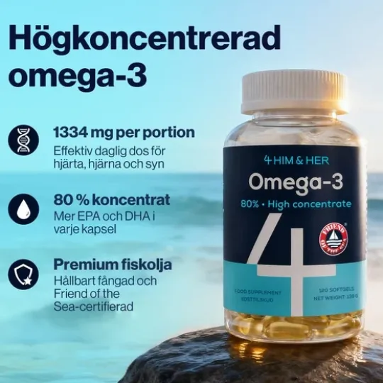 4HIM&HER Omega-3 80% Fiskeoljekapsel 120 kapslar