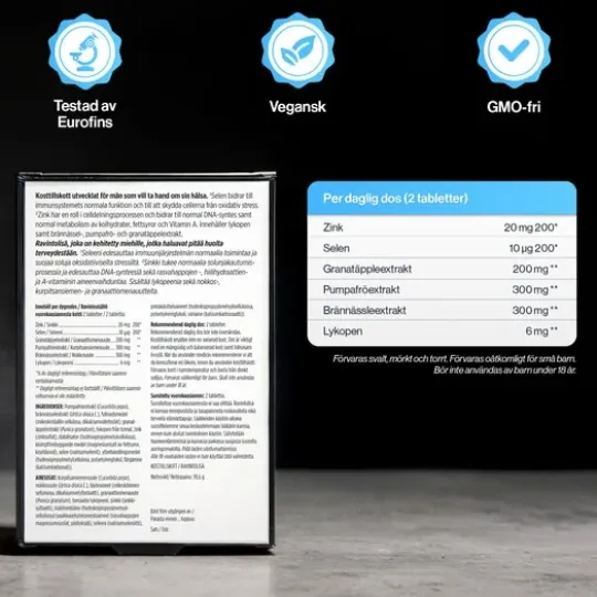 4HIM ProstaCare 60 tabletter – Kosttillskott för män 40+ med zink & selen