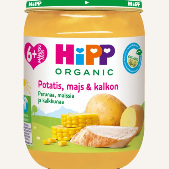 Hipp Potatis, Majs & Kalkon 6m 190g