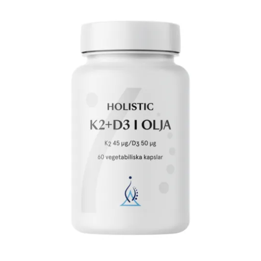 Holistic K2+D3-vitamin i olivolja 60 kapslar