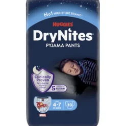 Huggies DryNites Pyjama Pants Boy 4-7 år 17-30 kg 10 st