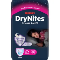 Huggies DryNites Pyjama Pants Girl 4-7 år 17-30 kg 10 st