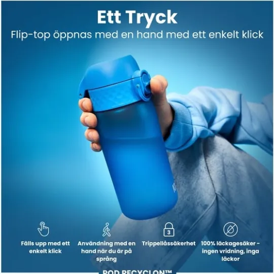 ION8 Vattenflaska För Barn Blå 350 ml