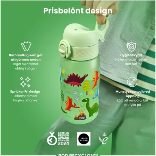 ION8 Vattenflaska För Barn Dinosaurier 350 ml
