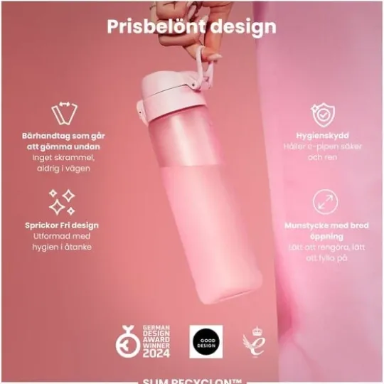 ION8 Vattenflaska Ljusrosa 500 ml