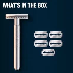 King C. Gillette Dubbeleggad Säkerhetsrakhyvel 5 Rakblad