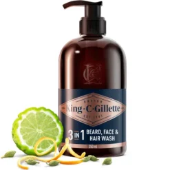 King C. Gillette Men's 3in1 Beard, Face & Hair Wash 350 ml