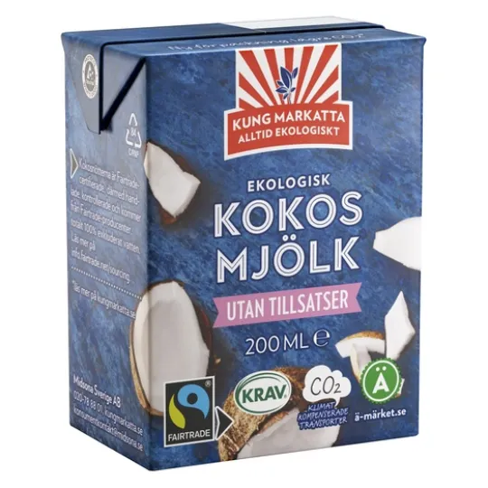 Kung Markatta Kokosmjölk KRAV Fairtrade 200 ml