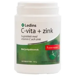 Ledins C-vita + Zink Jordgubbsmak 120 tabletter