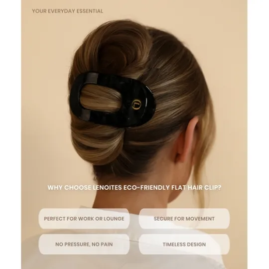 Lenoites Eco-Friendly Flat Hair Clip Space Black