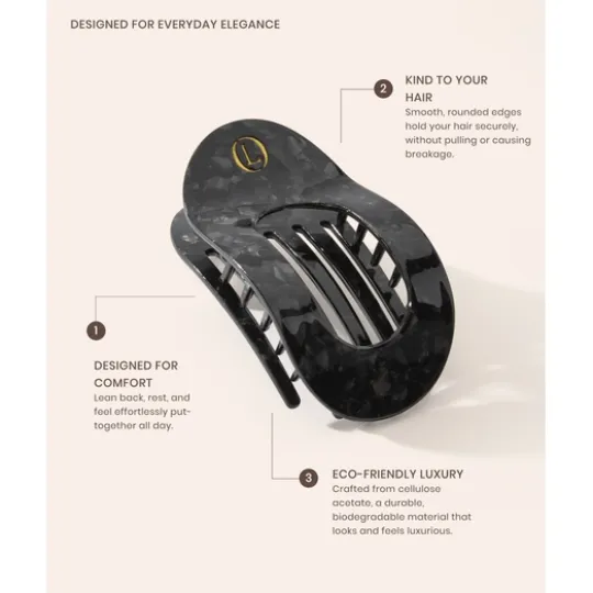 Lenoites Eco-Friendly Flat Hair Clip Space Black