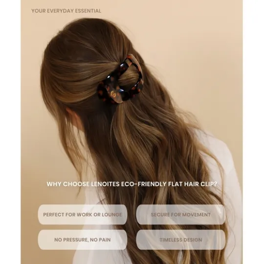 Lenoites Eco-Friendly Flat Hair Clip Bronze Leopard