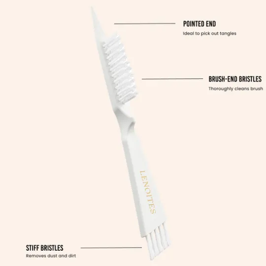 Lenoites Wild Boar Hair Brush with Cleaning Tool Blush