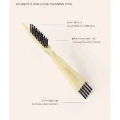 Lenoites Wild Boar Hair Brush with Cleaning Tool Limited Edition Butter Yellow