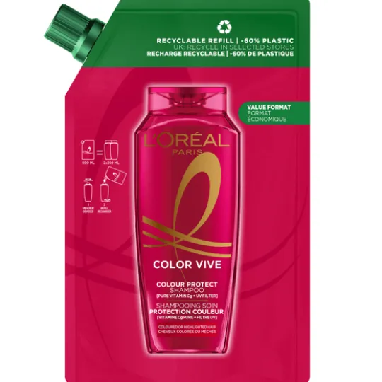 L'Oréal Paris Elvital Color Vive Shampoo Refill för färgat hår 500 ml