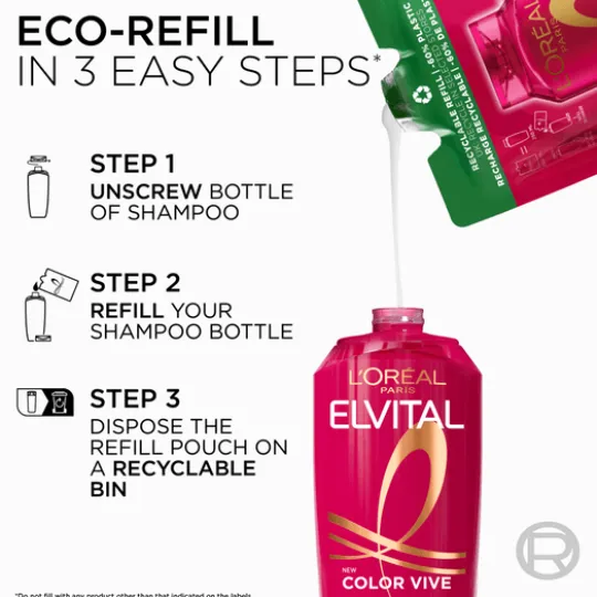 L'Oréal Paris Elvital Color Vive Shampoo Refill för färgat hår 500 ml