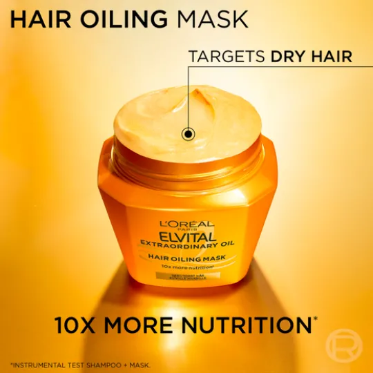 L'Oréal Paris Elvital Extraordinary Oil Hårinpackning för färgat hår 300 ml