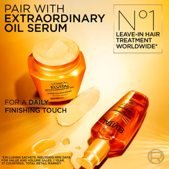 L'Oréal Paris Elvital Extraordinary Oil Hårinpackning för färgat hår 300 ml