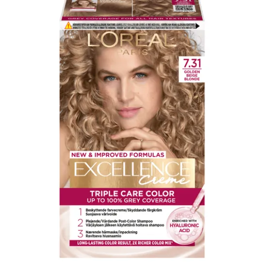 L'Oréal Paris Excellence Creme Permanent Hårfärg 7.31 Golden Beige Blonde