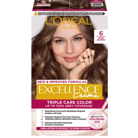 L'Oréal Paris Excellence Creme Permanent Hårfärg 6 Dark Blonde