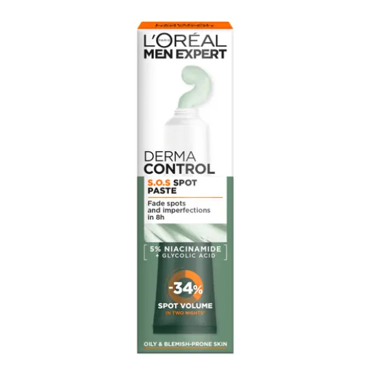 L'Oréal Paris Men Expert Derma Control 2-i-1 punktbehandling & ansiktsmask för oren hud 45 ml
