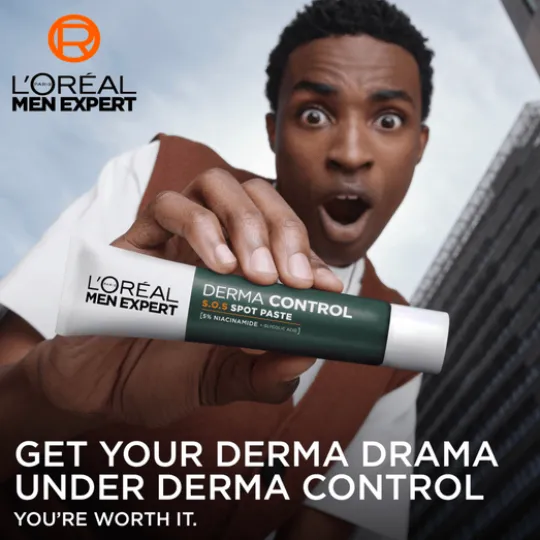 L'Oréal Paris Men Expert Derma Control 2-i-1 punktbehandling & ansiktsmask för oren hud 45 ml
